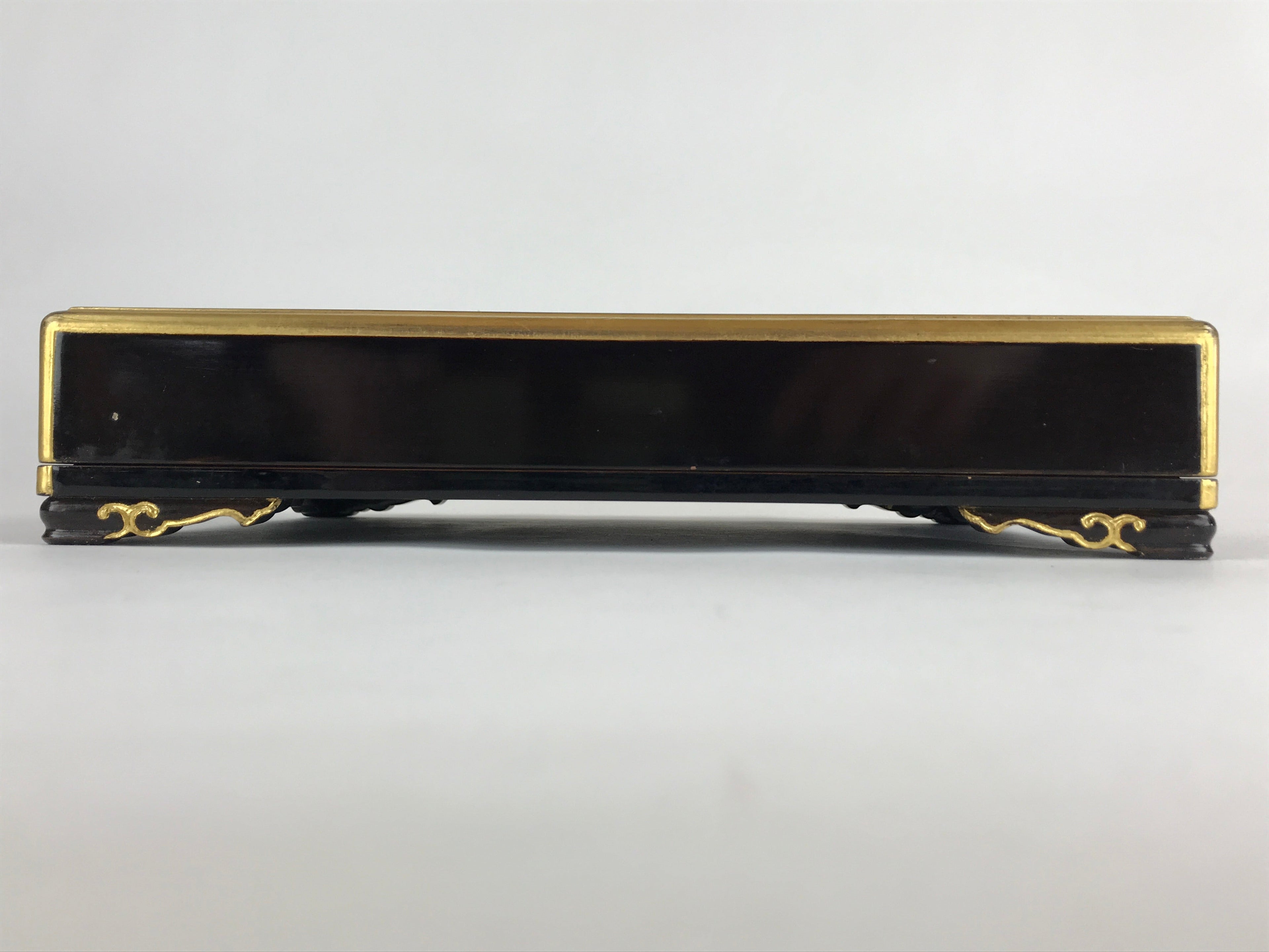 Antique Japanese Lacquerware Lidded Box Wood Fumibako Letter Book Butsudan FB70