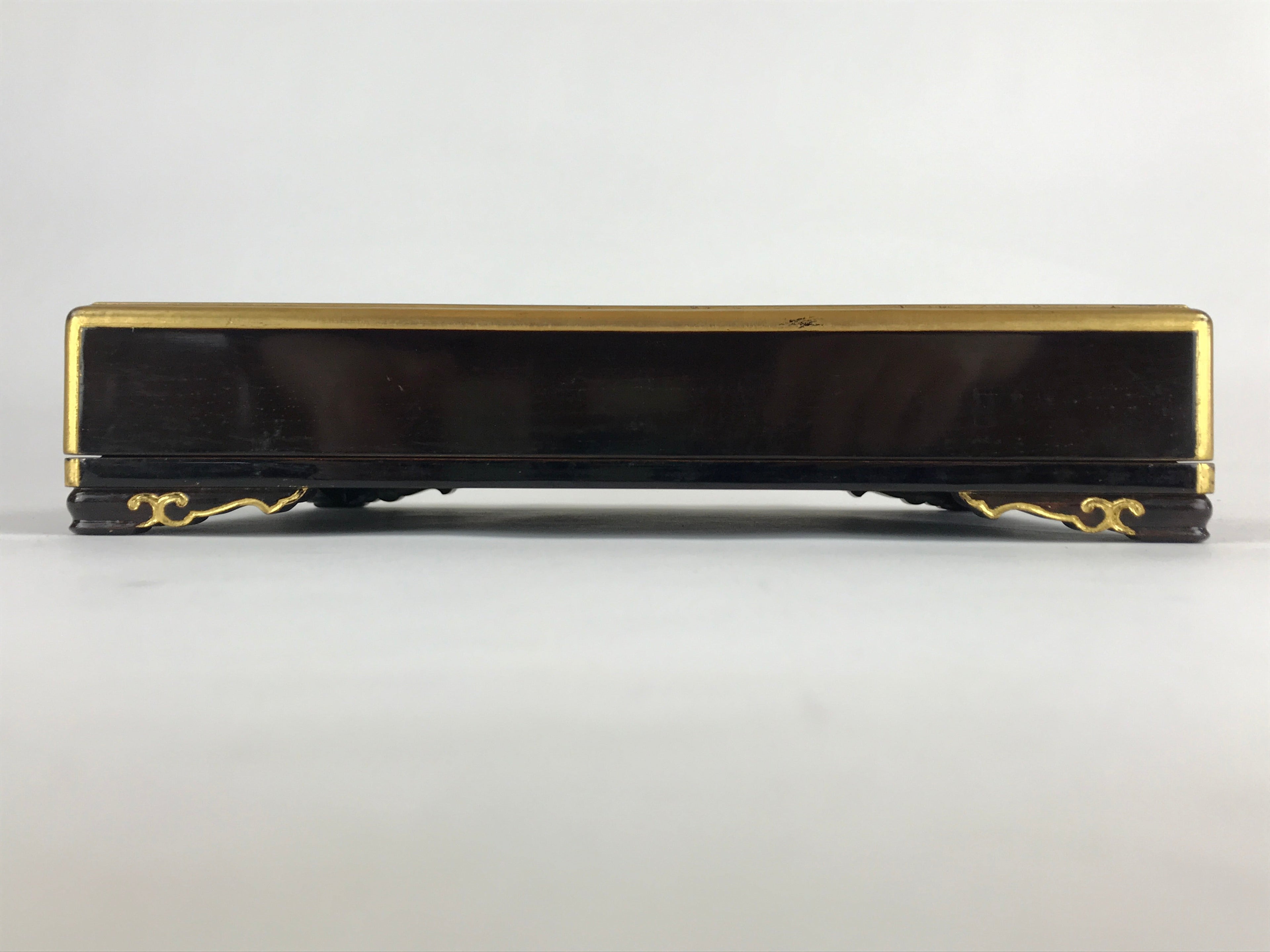 Antique Japanese Lacquerware Lidded Box Wood Fumibako Letter Book Butsudan FB70