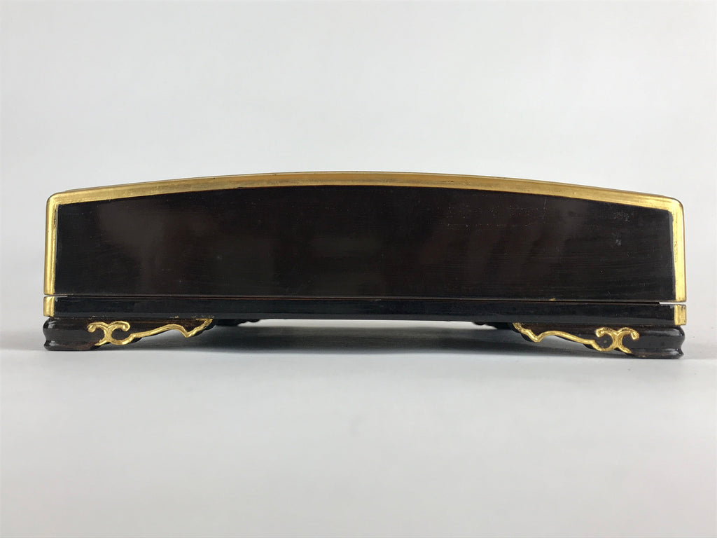 Antique Japanese Lacquerware Lidded Box Wood Fumibako Letter Book Butsudan FB70