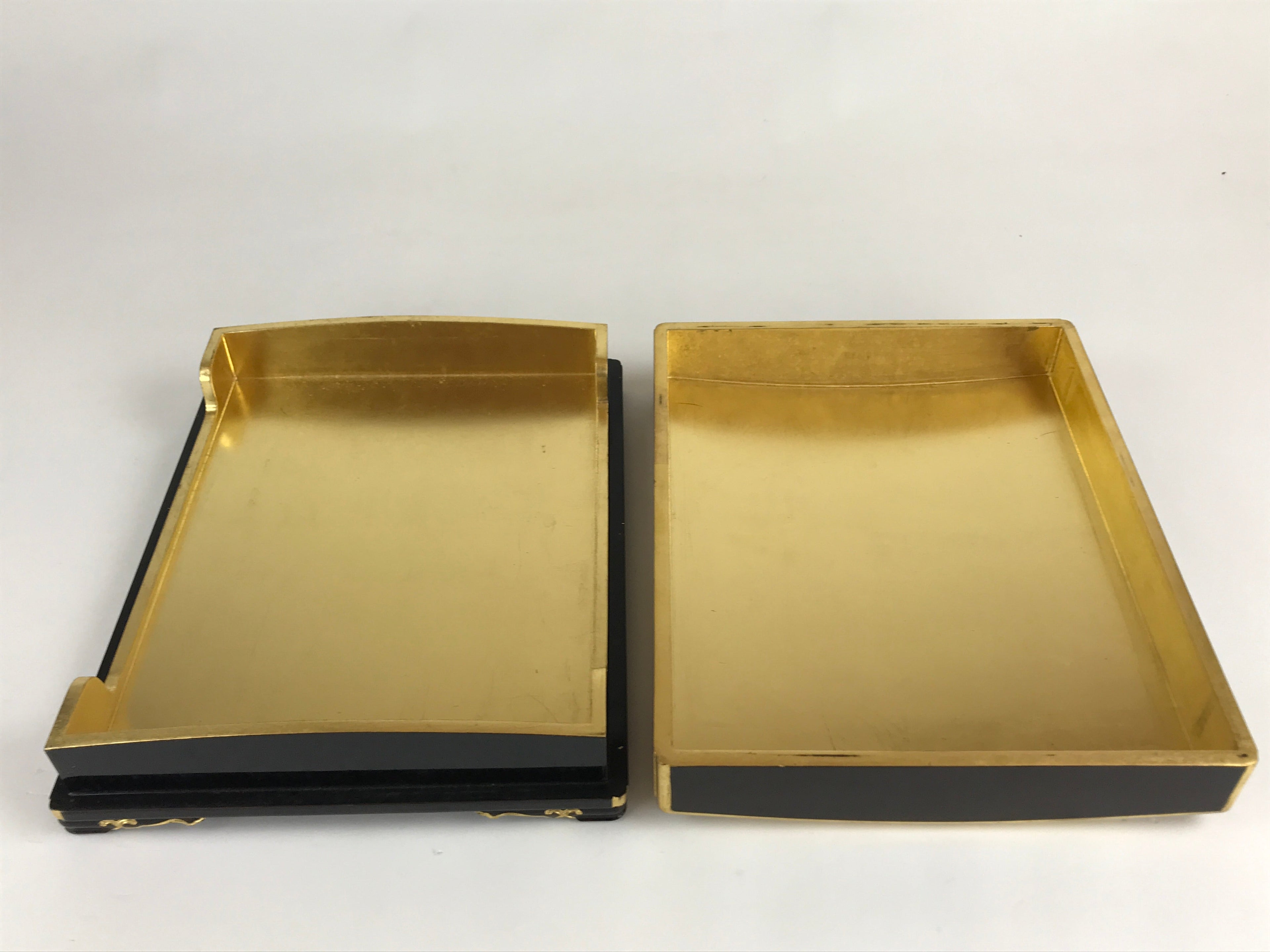 Antique Japanese Lacquerware Lidded Box Wood Fumibako Letter Book Butsudan FB70