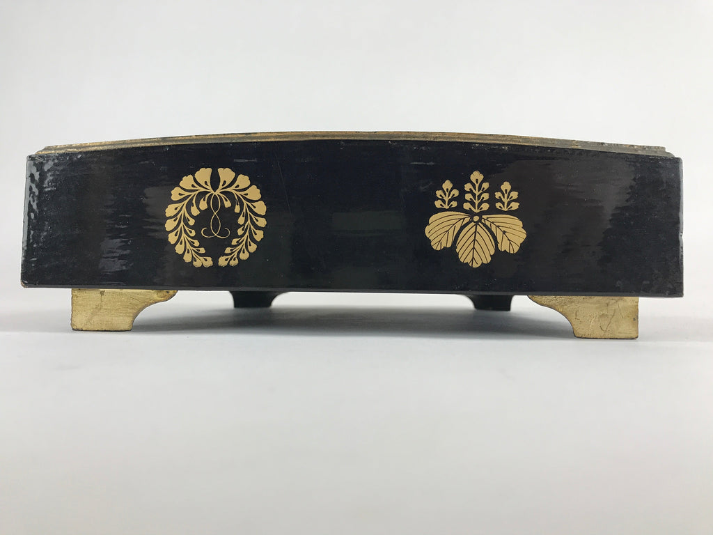 Antique Japanese Lacquerware Lidded Box Wood Fumibako Letter Book Butsudan FB72