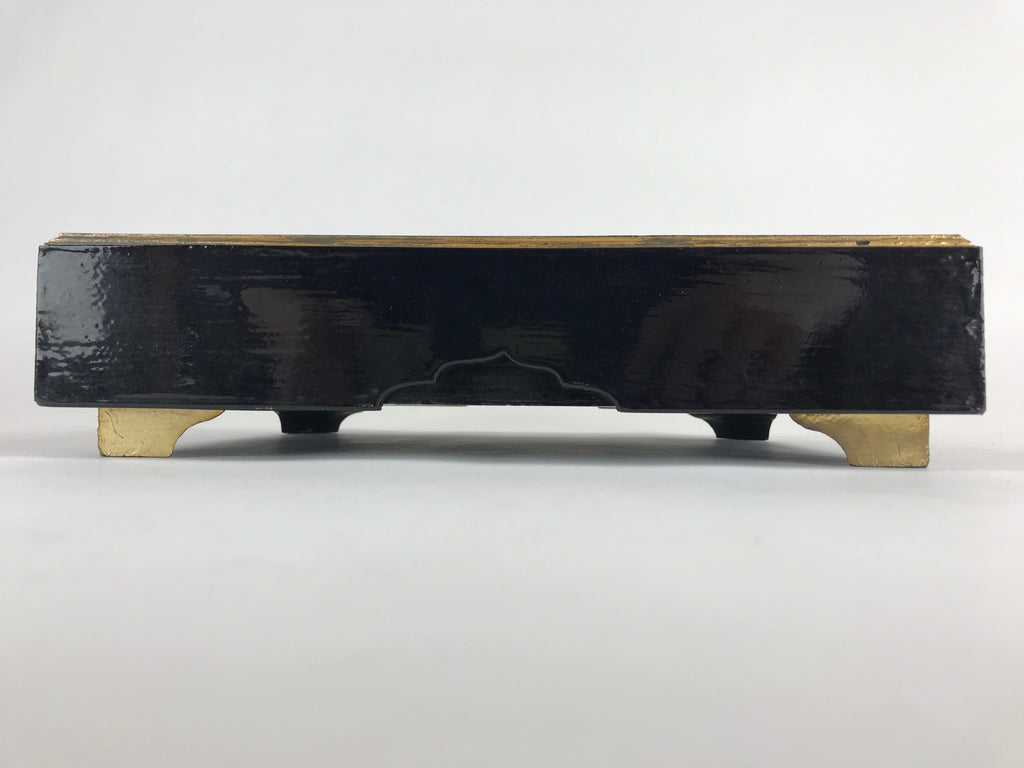 Antique Japanese Lacquerware Lidded Box Wood Fumibako Letter Book Butsudan FB72