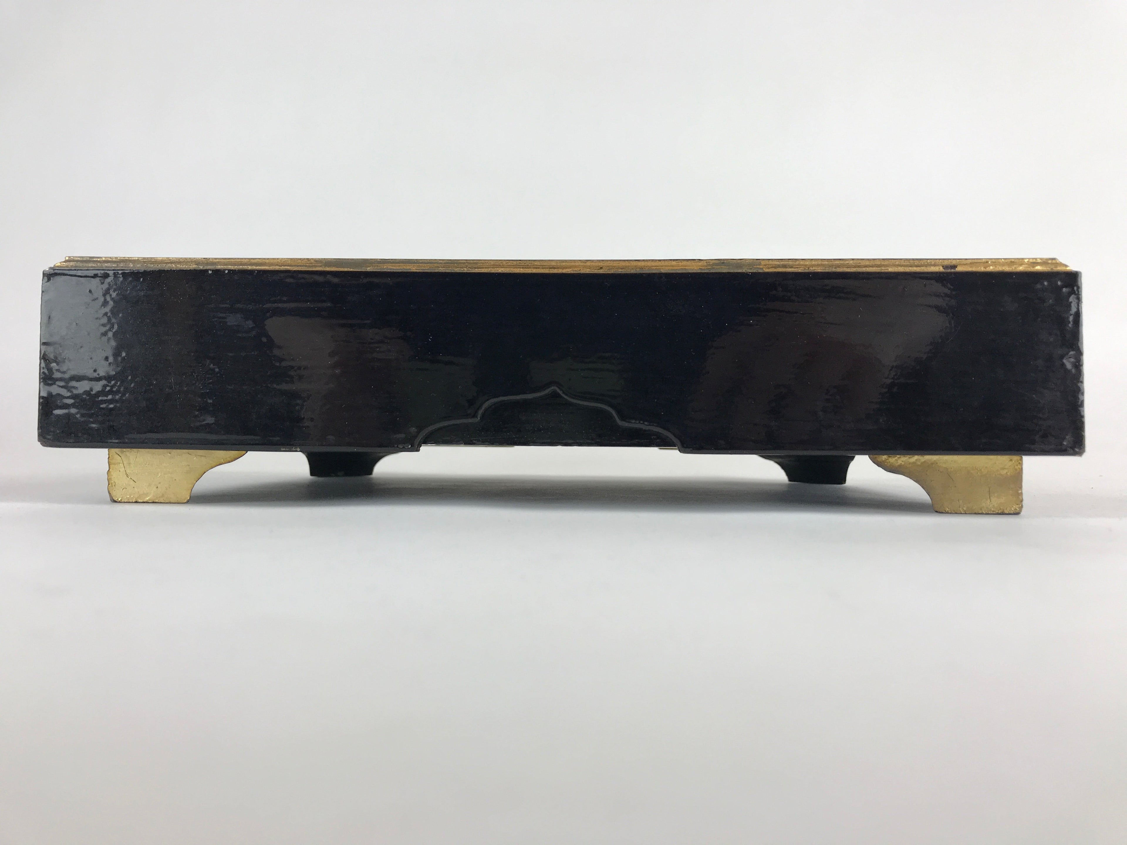 Antique Japanese Lacquerware Lidded Box Wood Fumibako Letter Book Butsudan FB72
