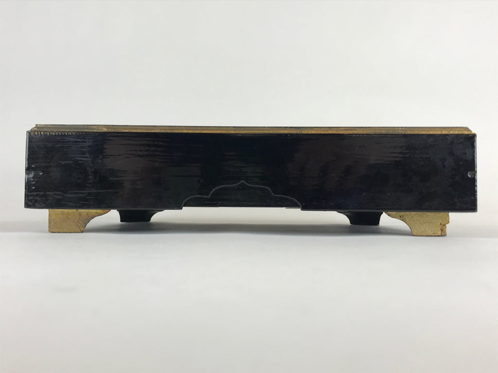 Antique Japanese Lacquerware Lidded Box Wood Fumibako Letter Book Butsudan FB72