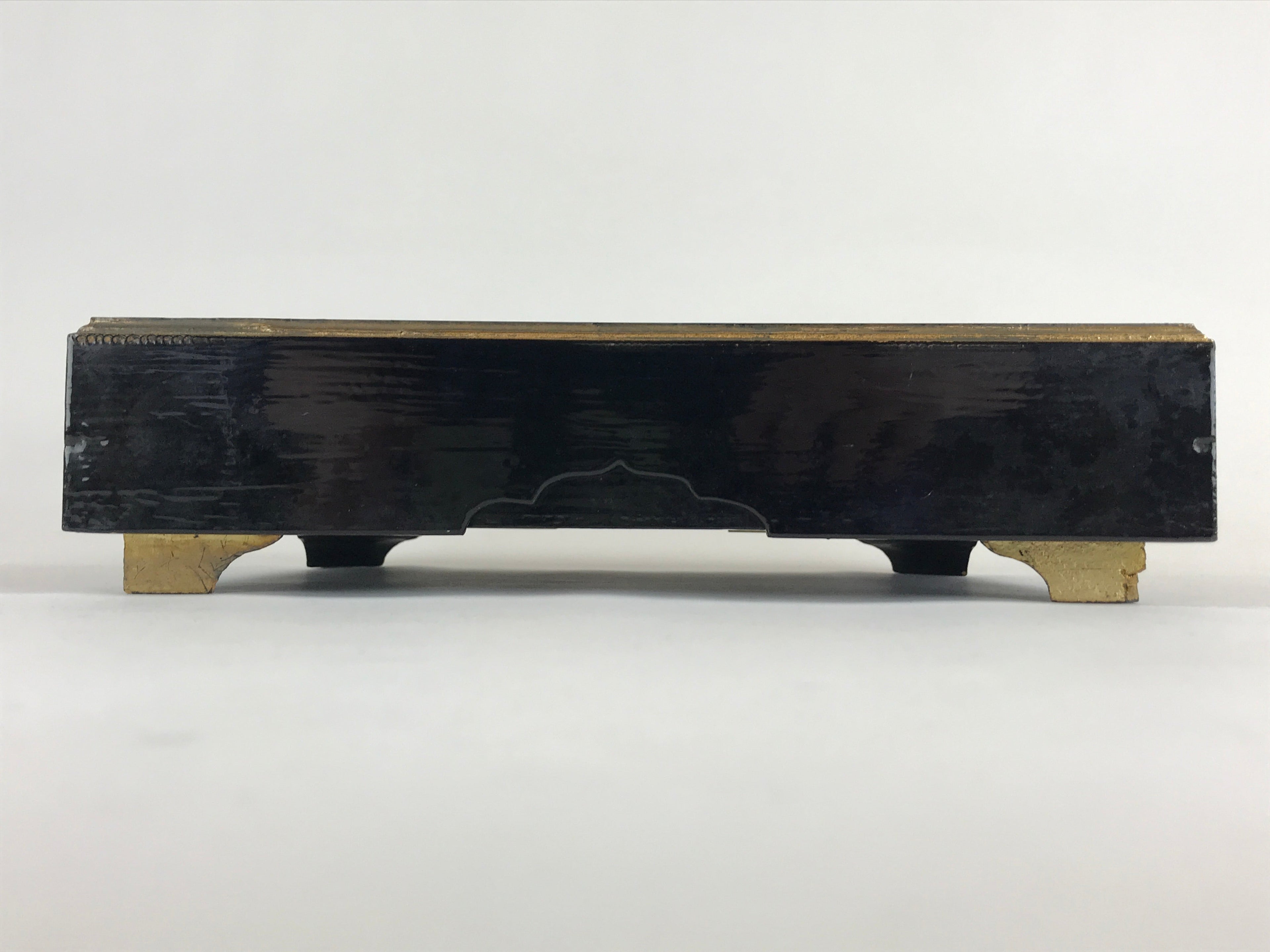Antique Japanese Lacquerware Lidded Box Wood Fumibako Letter Book Butsudan FB72