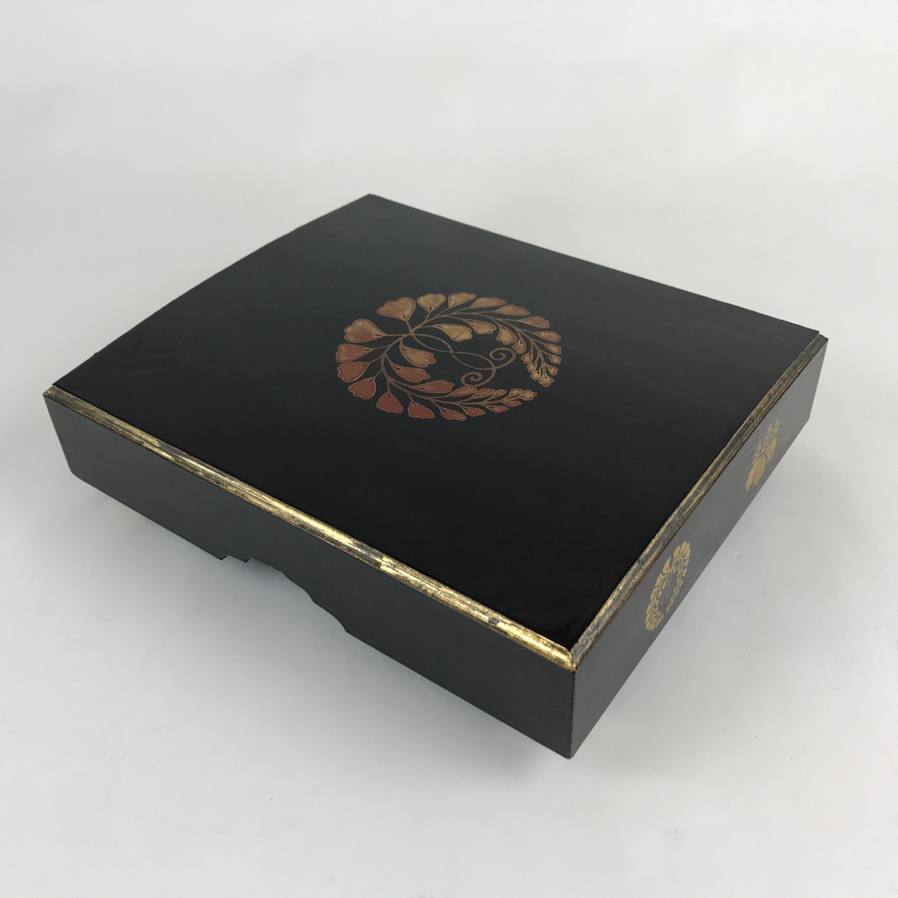 Antique Japanese Lacquerware Lidded Box Wood Fumibako Letter Book Butsudan FB72