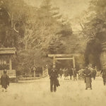 Antique Japanese Meiji Era Ise Shrine Inner Torii Gate Photograph Sepia PH58