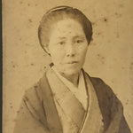 Antique Japanese Meiji Woman Posed Portrait Photograph Kimono Sepia Tone PH52