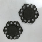 Antique Japanese Metal Sliding Door Cabinet Handle Furniture Hardware 2pc JK832