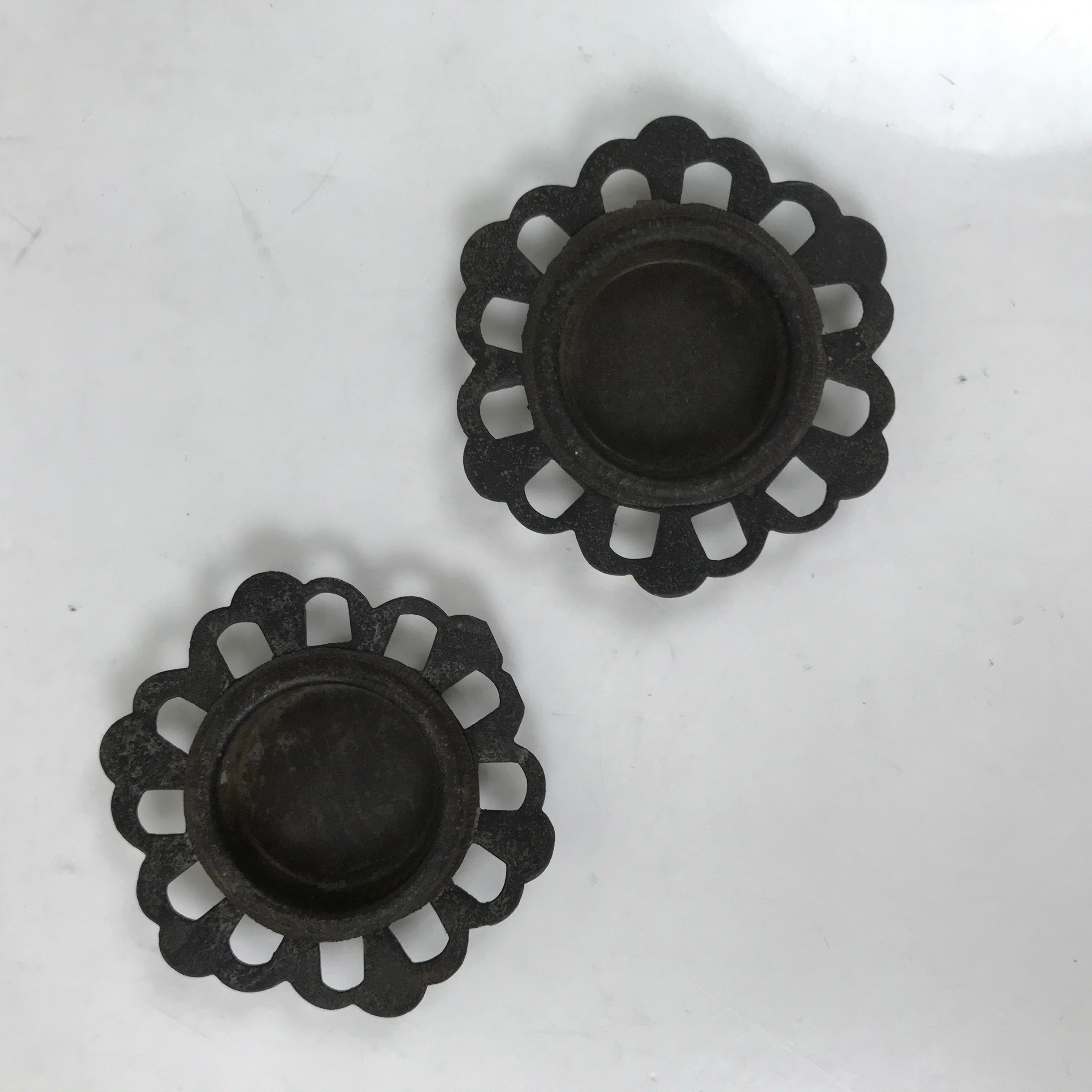 Antique Japanese Metal Sliding Door Cabinet Handle Furniture Hardware 2pc JK832