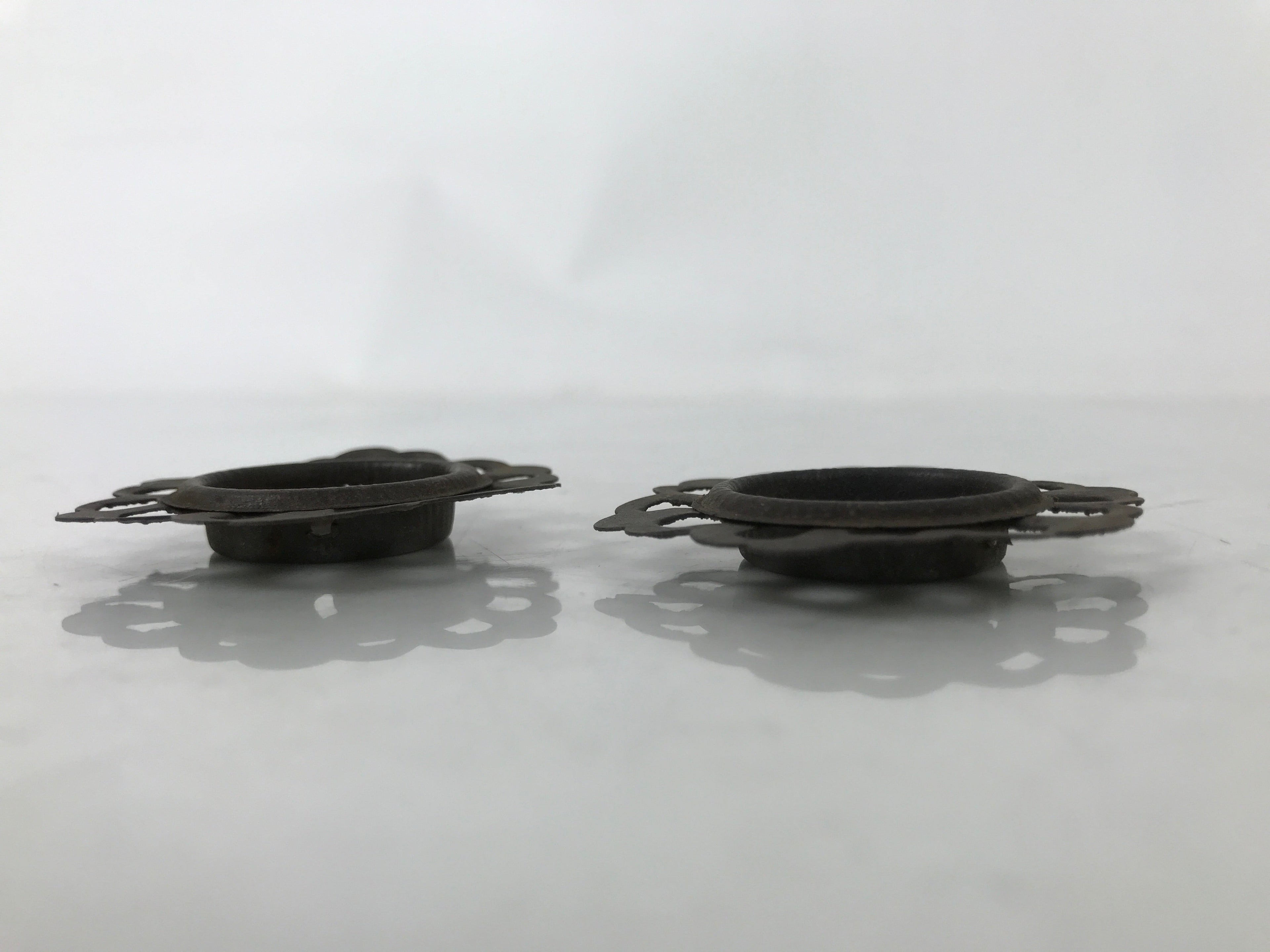 Antique Japanese Metal Sliding Door Cabinet Handle Furniture Hardware 2pc JK832
