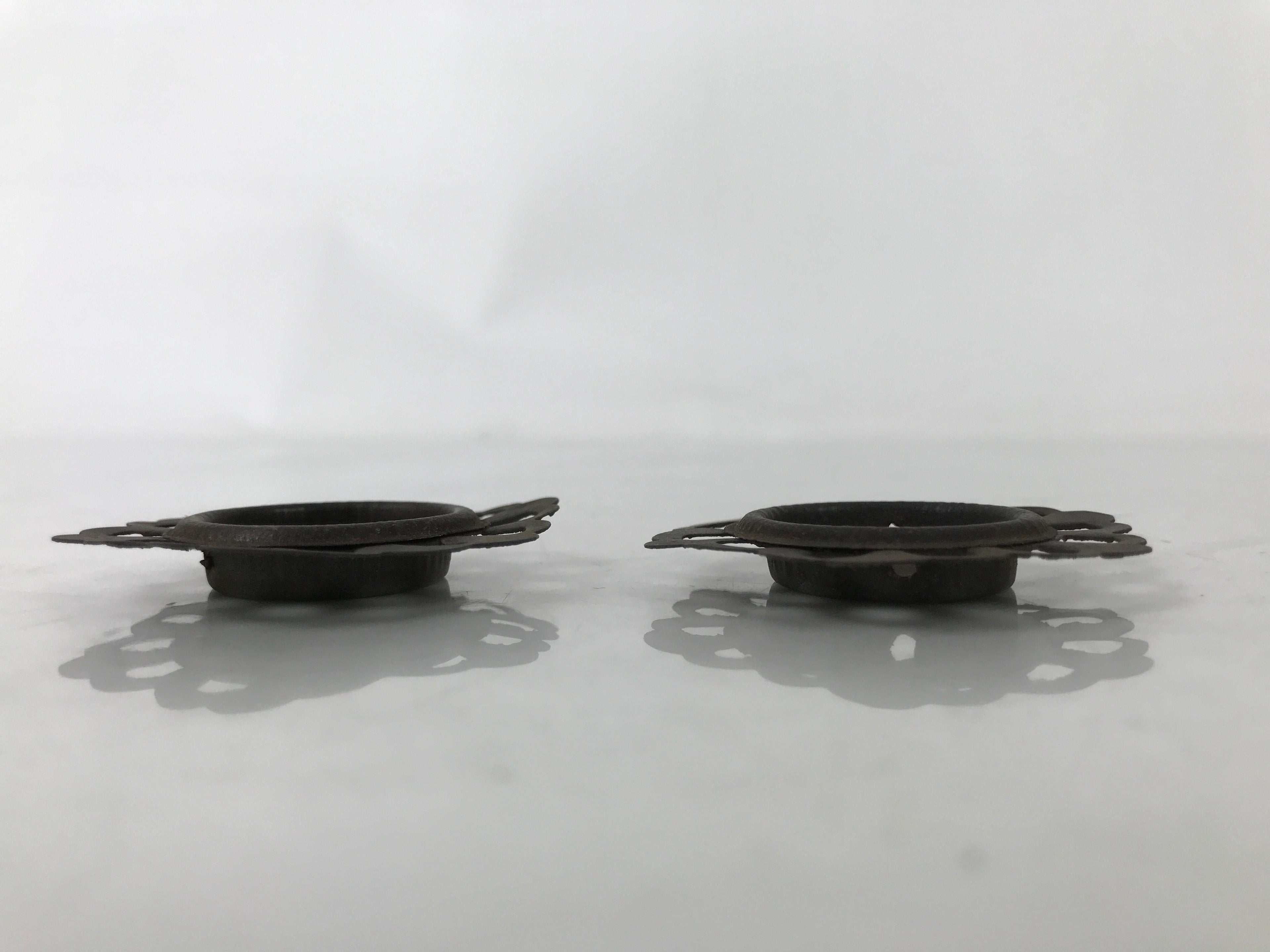 Antique Japanese Metal Sliding Door Cabinet Handle Furniture Hardware 2pc JK832