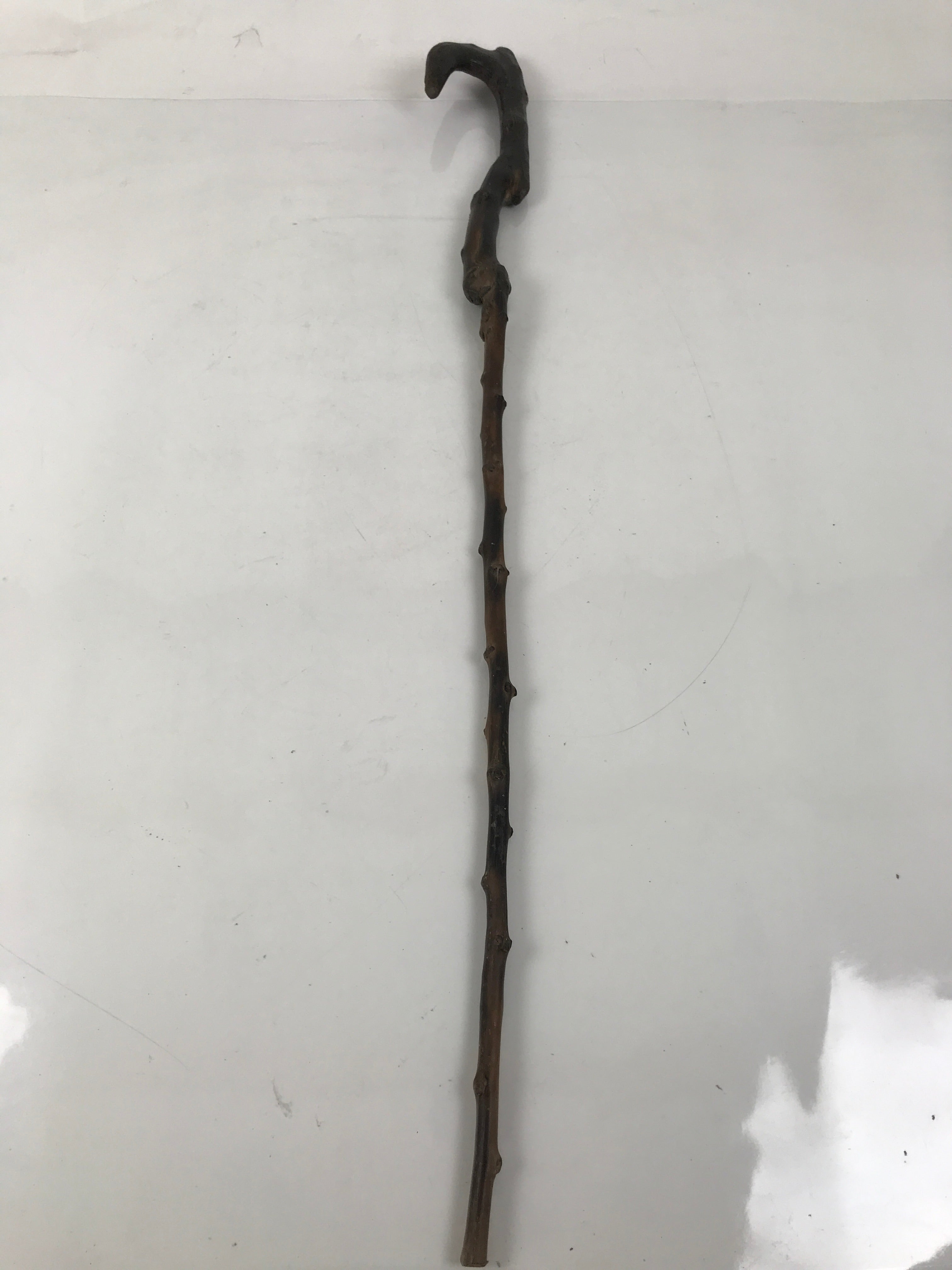 Antique Japanese Natural Tree Branch Cane Walking Stick Tsue Brown Wood JK859