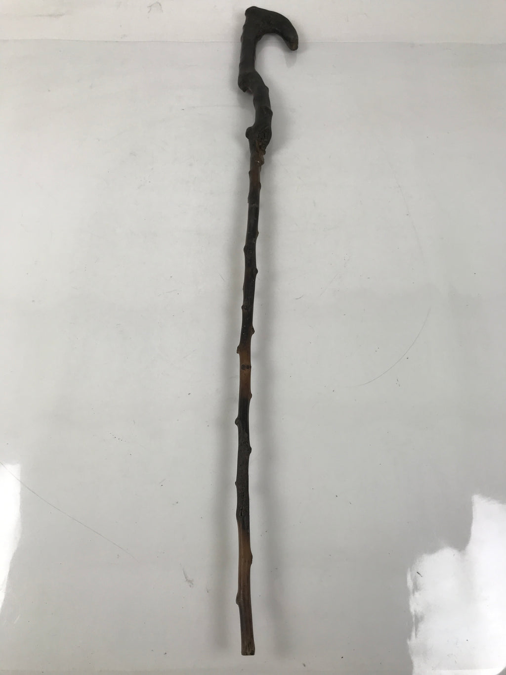 Antique Japanese Natural Tree Branch Cane Walking Stick Tsue Brown Wood JK859