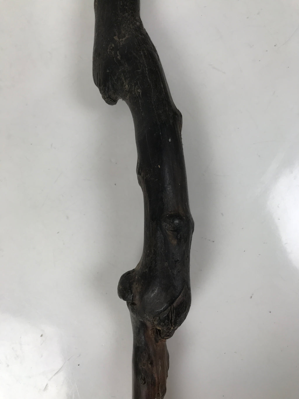 Antique Japanese Natural Tree Branch Cane Walking Stick Tsue Brown Wood JK859
