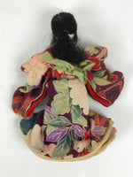 Antique Japanese Ningyo Doll Silk Kimono Gofun Head c1900 Floral ID674