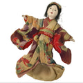 Antique Japanese Ningyo Doll Silk Kimono Gofun Head c1900 Floral ID674