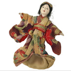 Antique Japanese Ningyo Doll Silk Kimono Gofun Head c1900 Floral ID674