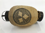 Antique Japanese Paper Handheld Chochin Lantern Kamon Tonogaito Brown Black LT78