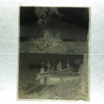 Antique Japanese Photo Glass Negative Plate C1900 Big Family River Boat GN458
