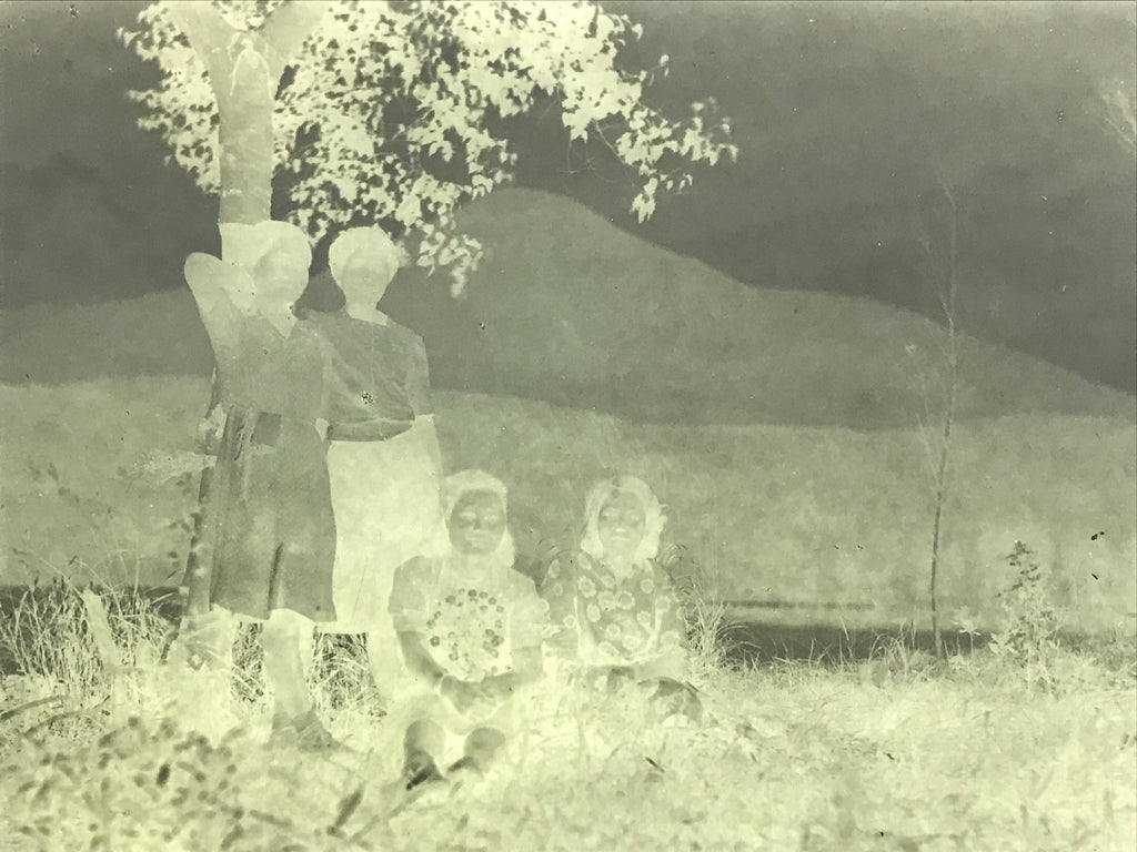 Antique Japanese Photo Glass Negative Plate C1900 Big Family River Boat GN458
