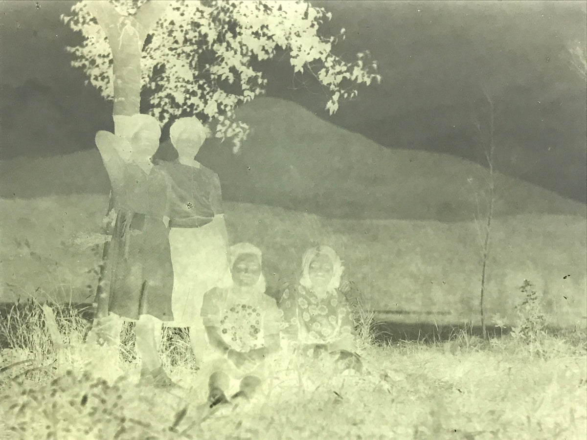 Antique Japanese Photo Glass Negative Plate C1900 Big Family River Boat GN458