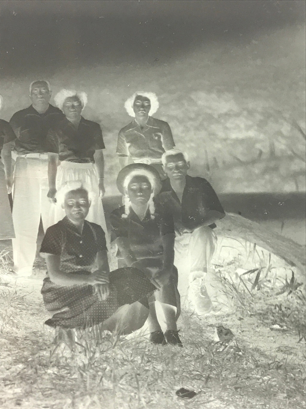 Antique Japanese Photo Glass Negative Plate C1900 Group Photo GN438