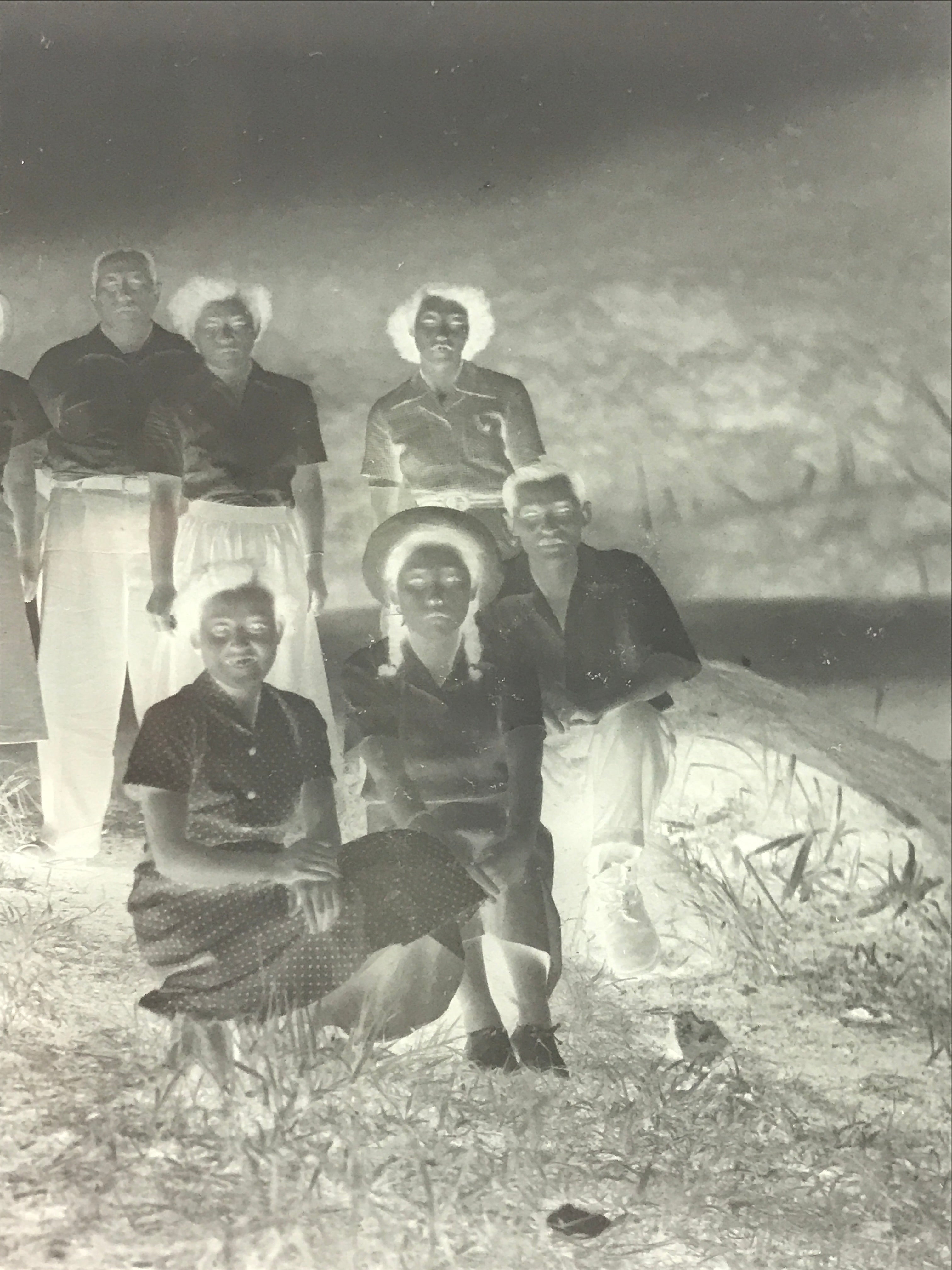 Antique Japanese Photo Glass Negative Plate C1900 Group Photo GN438