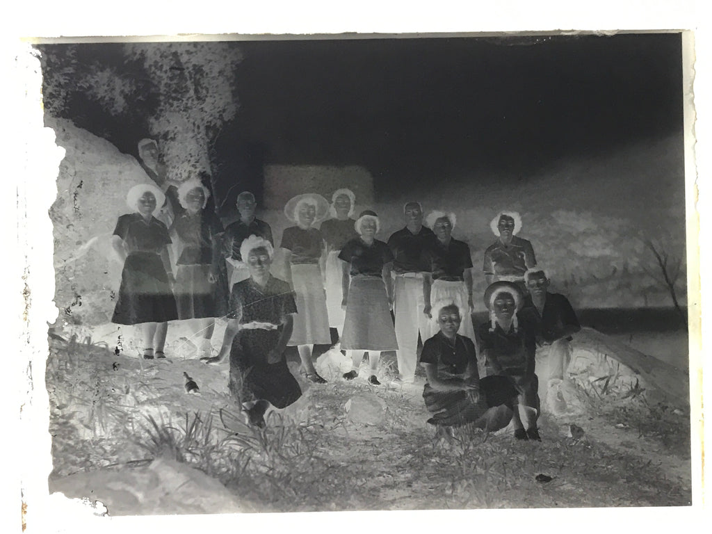 Antique Japanese Photo Glass Negative Plate C1900 Group Photo GN438