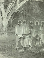 Antique Japanese Photo Glass Negative Plate C1900 Group Young Forest GN442