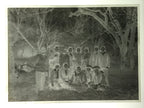 Antique Japanese Photo Glass Negative Plate C1900 Group Young Forest GN442