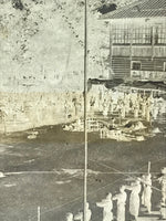 Antique Japanese Photo Glass Negative Plate C1900 Kids Schoolyard Ceremony GN449