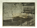 Antique Japanese Photo Glass Negative Plate C1900 Kids Schoolyard Ceremony GN449