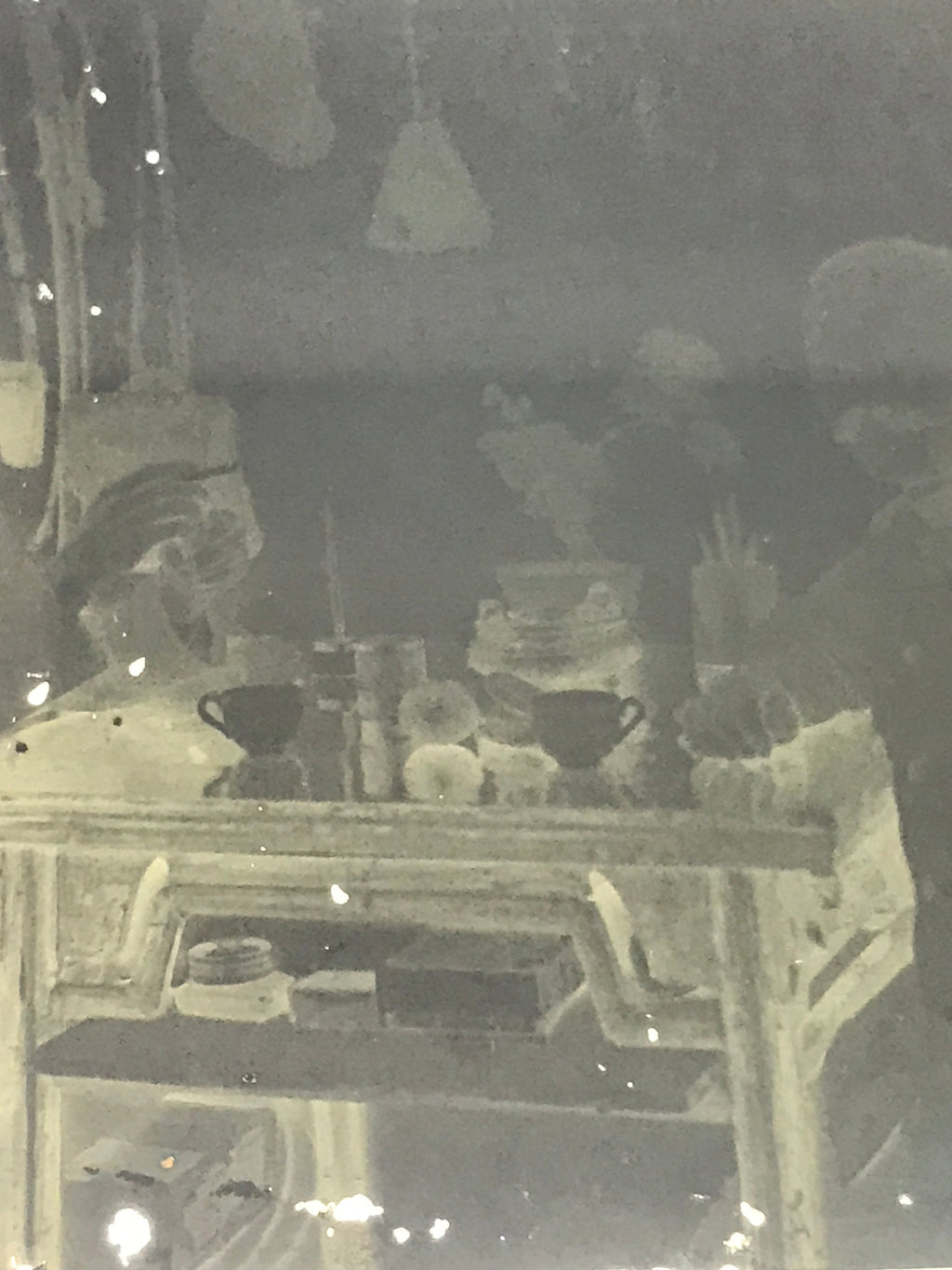 Antique Japanese Photo Glass Negative Plate C1900 Living Room Table Man GN439