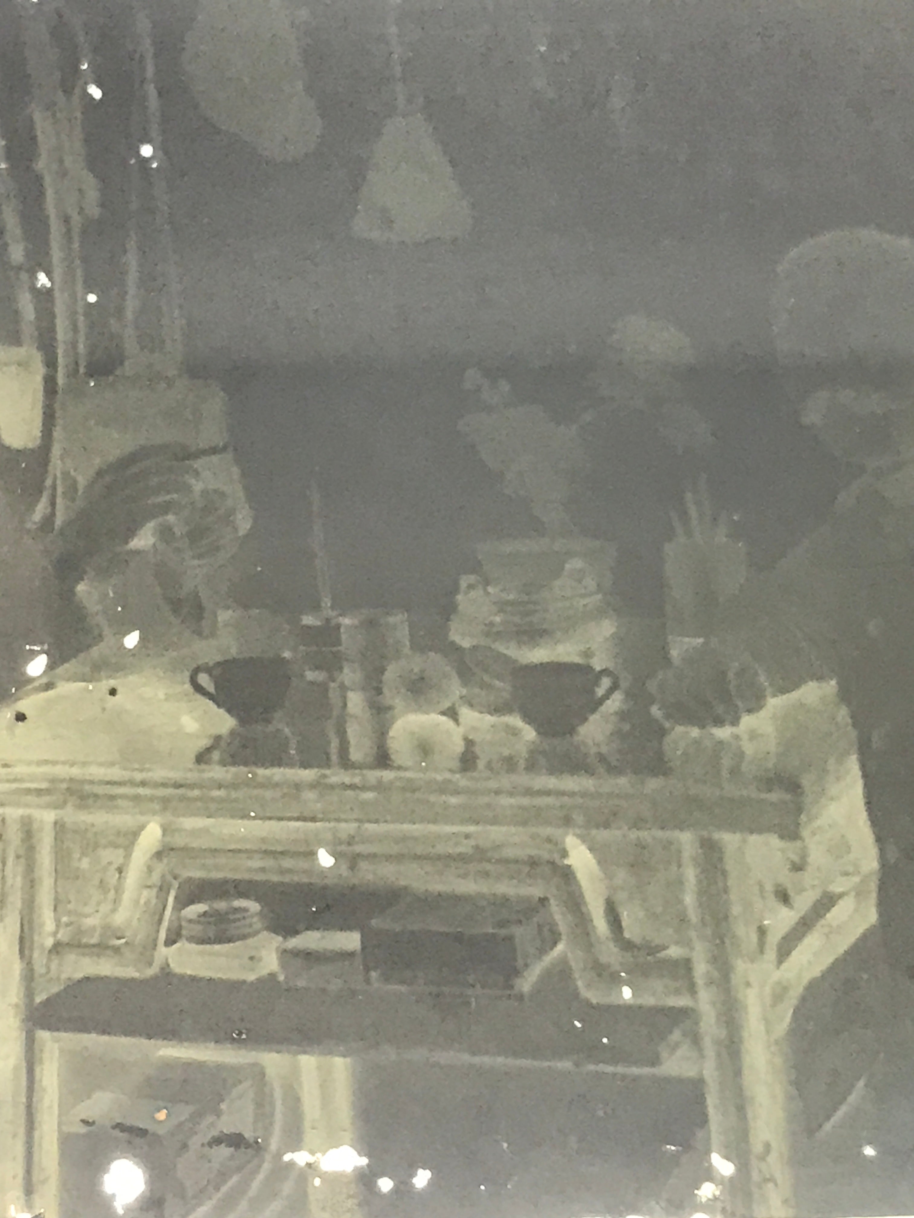 Antique Japanese Photo Glass Negative Plate C1900 Living Room Table Man GN439