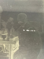 Antique Japanese Photo Glass Negative Plate C1900 Living Room Table Man GN439