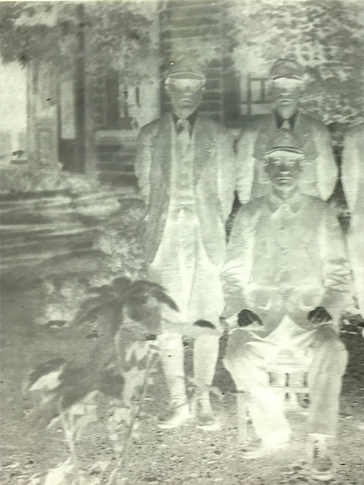 Antique Japanese Photo Glass Negative Plate C1900 Men Uniform Standing GN440