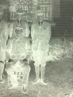Antique Japanese Photo Glass Negative Plate C1900 Men Uniform Standing GN440