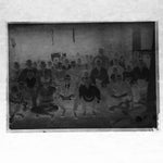 Antique Japanese Photo Glass Negative Plate C1900 Village Group Photo GN447