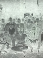 Antique Japanese Photo Glass Negative Plate C1900 Village Group Photo GN447