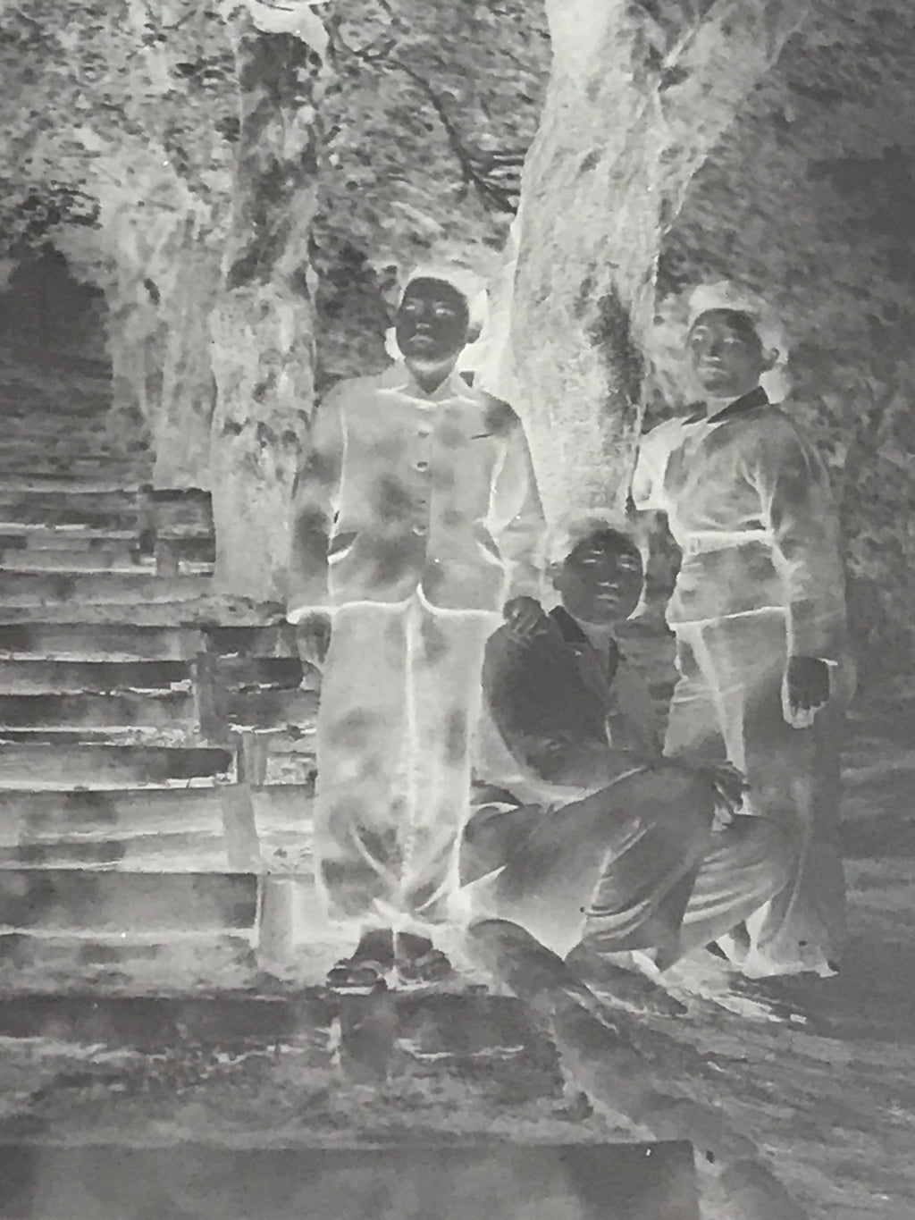 Antique Japanese Photo Glass Negative Plate C1900 Young Women Group GN443
