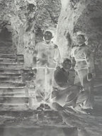 Antique Japanese Photo Glass Negative Plate C1900 Young Women Group GN443