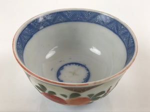 Antique Japanese Porcelain Kutani Imari Rice Bowl Ducks Flowers Scenery PY665