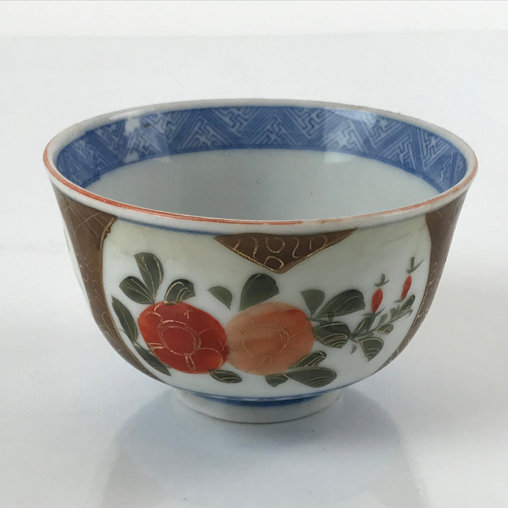 Antique Japanese Porcelain Kutani Imari Rice Bowl Ducks Flowers Scenery PY665