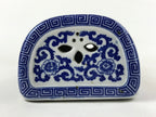 Antique Japanese Porcelain Neck Rest Geisha Takamakura Pillow Blue White JK618