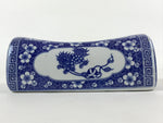 Antique Japanese Porcelain Neck Rest Geisha Takamakura Pillow Blue White JK618