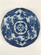 Antique Japanese Porcelain Plate Blue Sometsuke Chrysanthemum Butterfly PY281