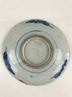 Antique Japanese Porcelain Plate Blue Sometsuke Chrysanthemum Butterfly PY281