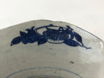 Antique Japanese Porcelain Plate Blue Sometsuke Chrysanthemum Butterfly PY282