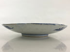 Antique Japanese Porcelain Plate Blue Sometsuke Chrysanthemum Butterfly PY283
